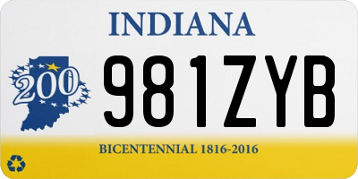 IN license plate 981ZYB