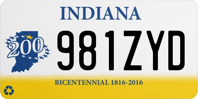 IN license plate 981ZYD