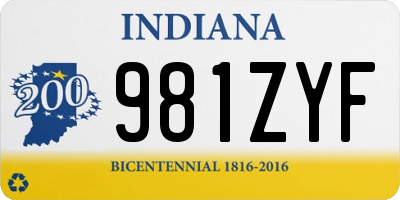 IN license plate 981ZYF