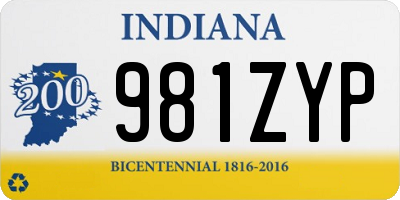 IN license plate 981ZYP