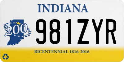 IN license plate 981ZYR