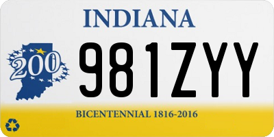 IN license plate 981ZYY