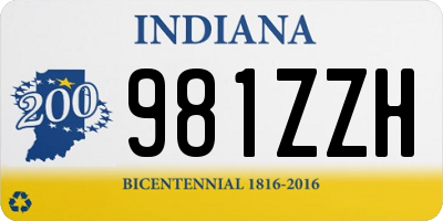 IN license plate 981ZZH