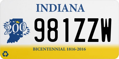 IN license plate 981ZZW