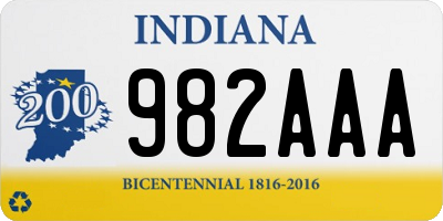 IN license plate 982AAA