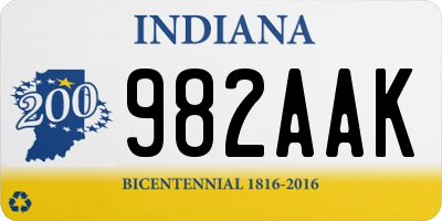 IN license plate 982AAK