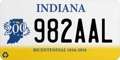 IN license plate 982AAL