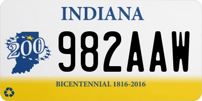 IN license plate 982AAW