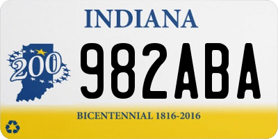 IN license plate 982ABA
