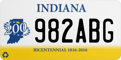 IN license plate 982ABG