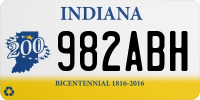 IN license plate 982ABH