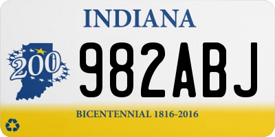 IN license plate 982ABJ