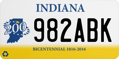 IN license plate 982ABK