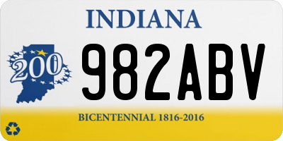 IN license plate 982ABV