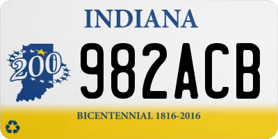 IN license plate 982ACB