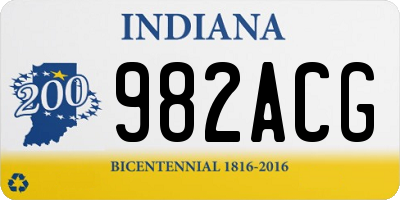 IN license plate 982ACG
