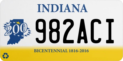 IN license plate 982ACI