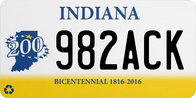 IN license plate 982ACK
