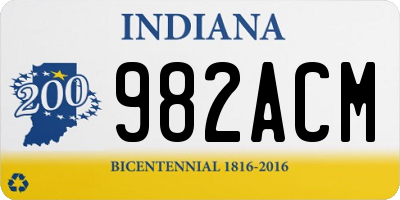 IN license plate 982ACM