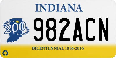 IN license plate 982ACN