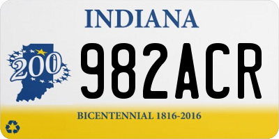 IN license plate 982ACR