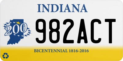 IN license plate 982ACT