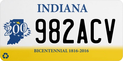 IN license plate 982ACV