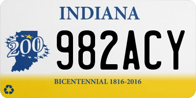 IN license plate 982ACY