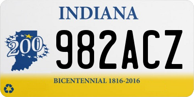 IN license plate 982ACZ
