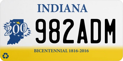 IN license plate 982ADM