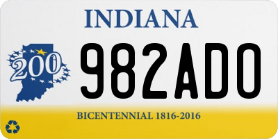 IN license plate 982ADO