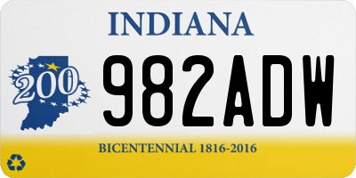 IN license plate 982ADW