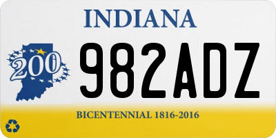 IN license plate 982ADZ