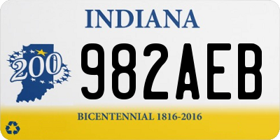 IN license plate 982AEB