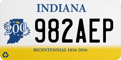 IN license plate 982AEP