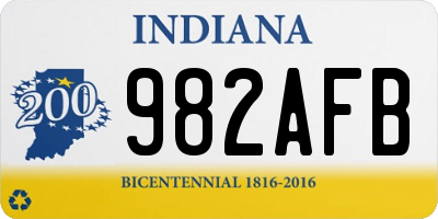 IN license plate 982AFB