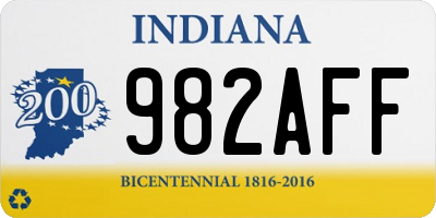 IN license plate 982AFF