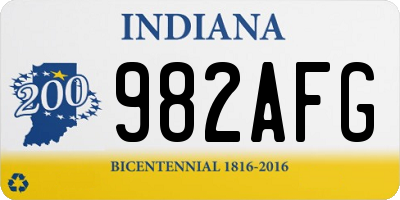 IN license plate 982AFG