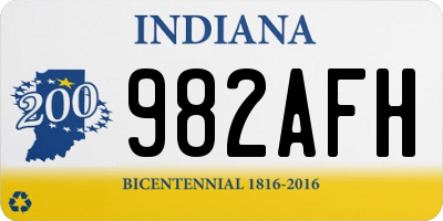 IN license plate 982AFH
