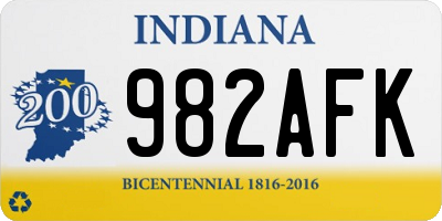 IN license plate 982AFK