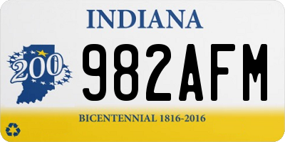 IN license plate 982AFM