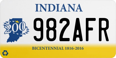 IN license plate 982AFR