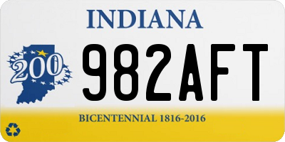 IN license plate 982AFT