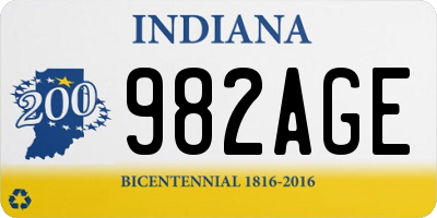IN license plate 982AGE