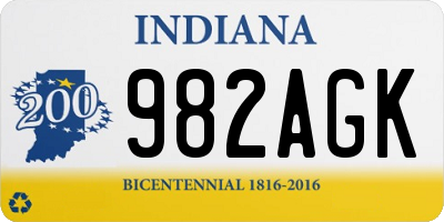 IN license plate 982AGK