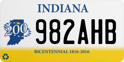 IN license plate 982AHB