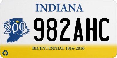 IN license plate 982AHC