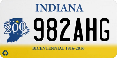 IN license plate 982AHG