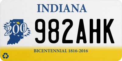 IN license plate 982AHK
