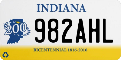 IN license plate 982AHL